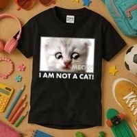 Funny I'm Not A Cat Zoom Lawyer Cat Meme Kids T-Shirt thumb 3