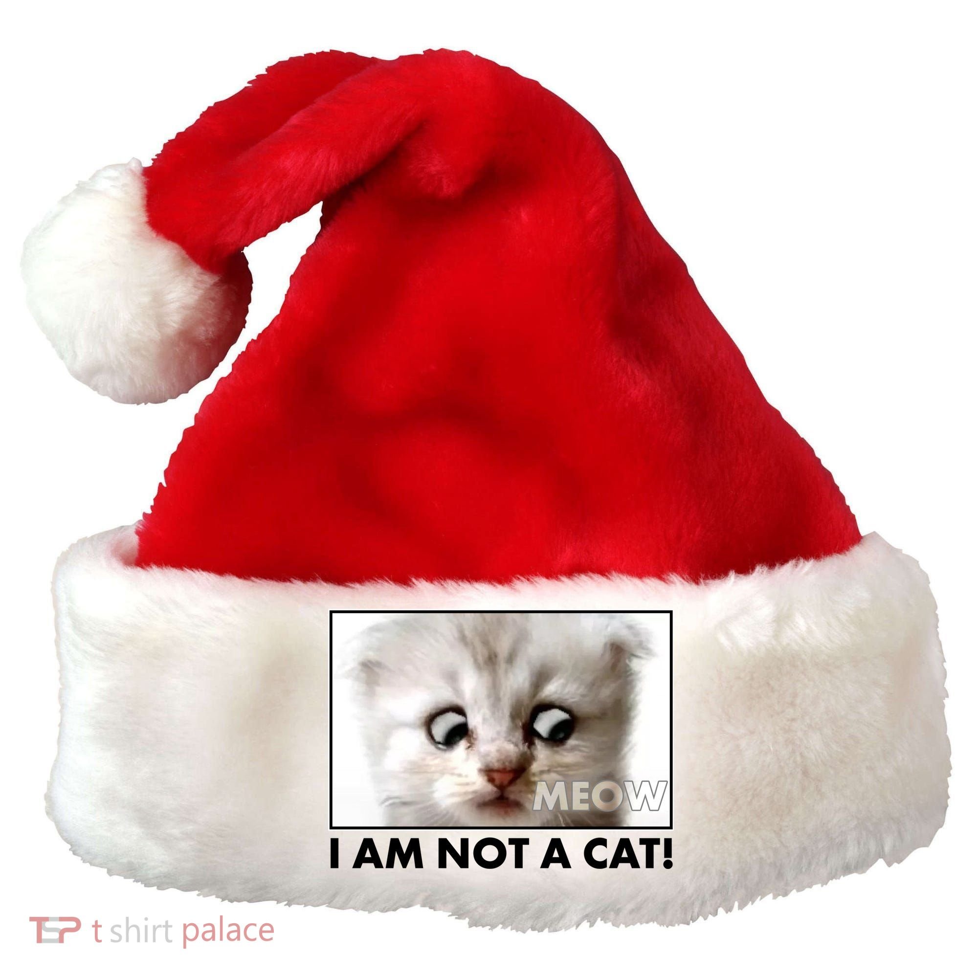 Funny I'm Not A Cat Zoom Lawyer Cat Meme Santa Hat