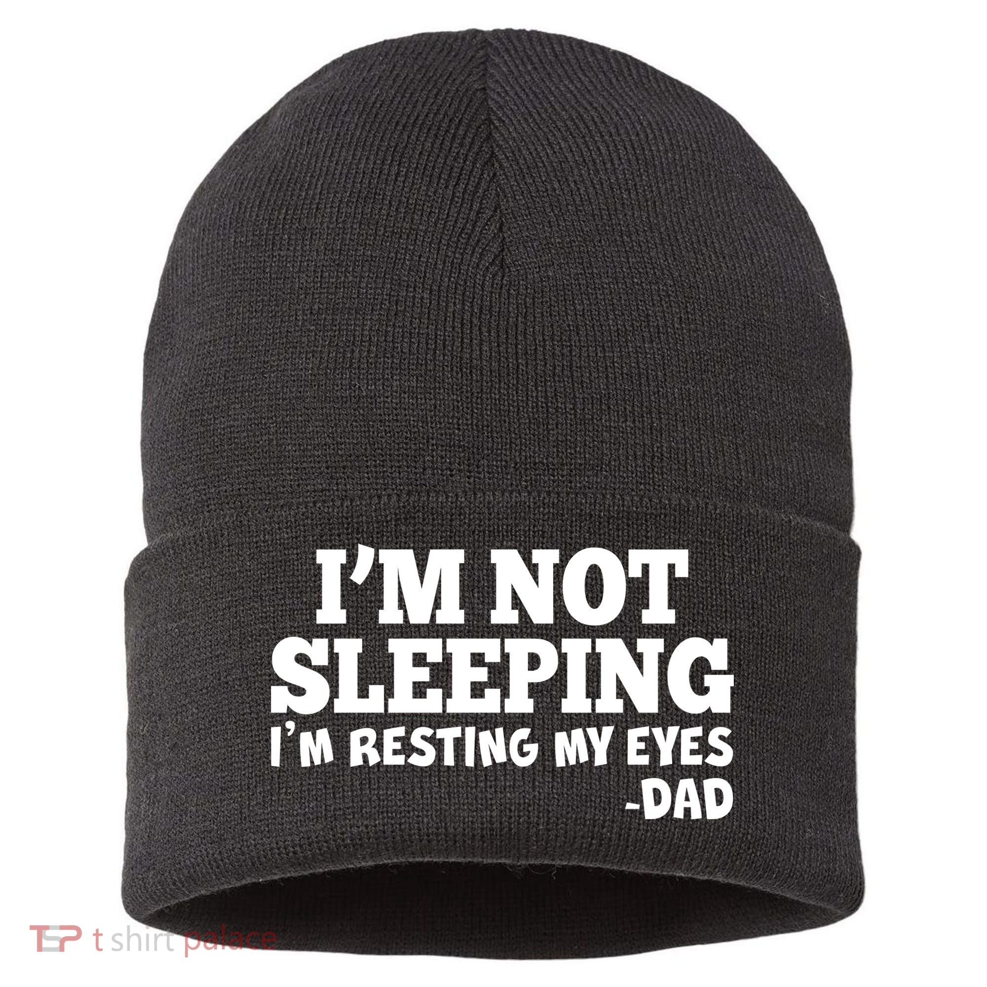 Funny I'm Not Sleeping Dad Sustainable Knit Beanie