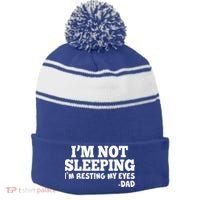 Funny I'm Not Sleeping Dad Stripe Pom Pom Beanie thumb 0