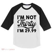 Funny I'm Not Thirty I'm 29.99 Birthday Kids Colorblock Raglan Jersey thumb 0