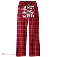 Funny I'm Not Thirty I'm 29.99 Birthday Women's Flannel Plaid Pajama Pants thumb 0