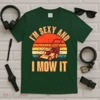 Funny I'm Sexy And I Mow It Vintage T-Shirt thumb 5