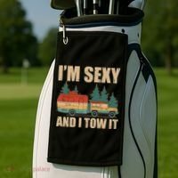 Funny I'm Sexy and I Tow It Golf Towel thumb 2