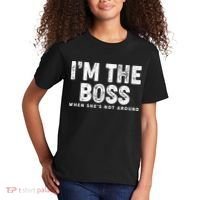 Funny I'm The Boss When She's Not Around Kids T-Shirt thumb 2