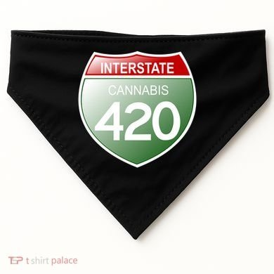 Funny Interstate 420 in the state of Cannabis Marijuana Weed USA-Made Doggie Bandana