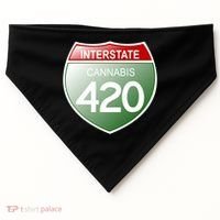 Funny Interstate 420 in the state of Cannabis Marijuana Weed USA-Made Doggie Bandana thumb 0