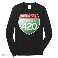 Funny Interstate 420 in the state of Cannabis Marijuana Weed Long Sleeve Shirt thumb 0