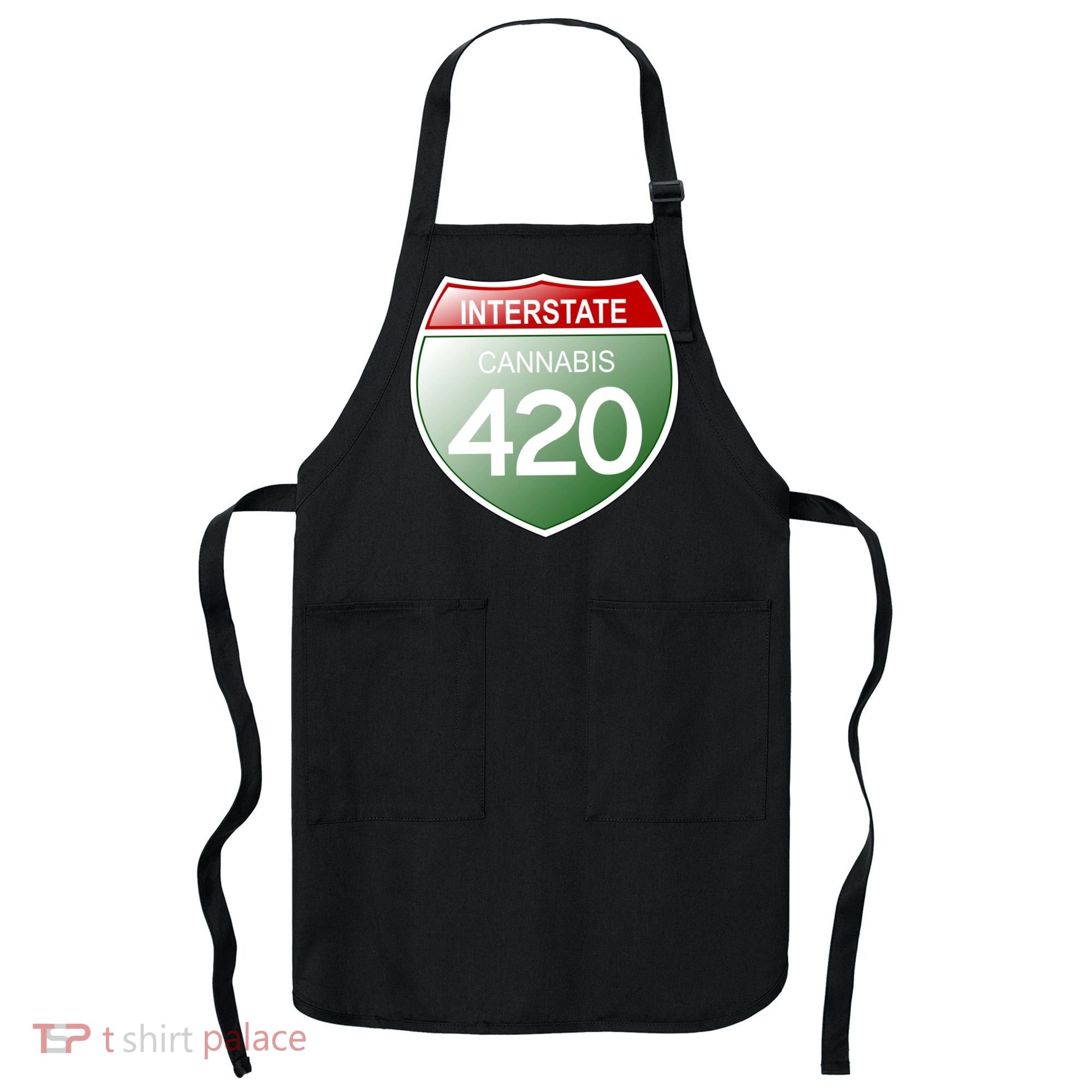 Funny Interstate 420 in the state of Cannabis Marijuana Weed Apron