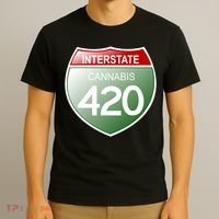 Funny Interstate 420 in the state of Cannabis Marijuana Weed T-Shirt thumb 3