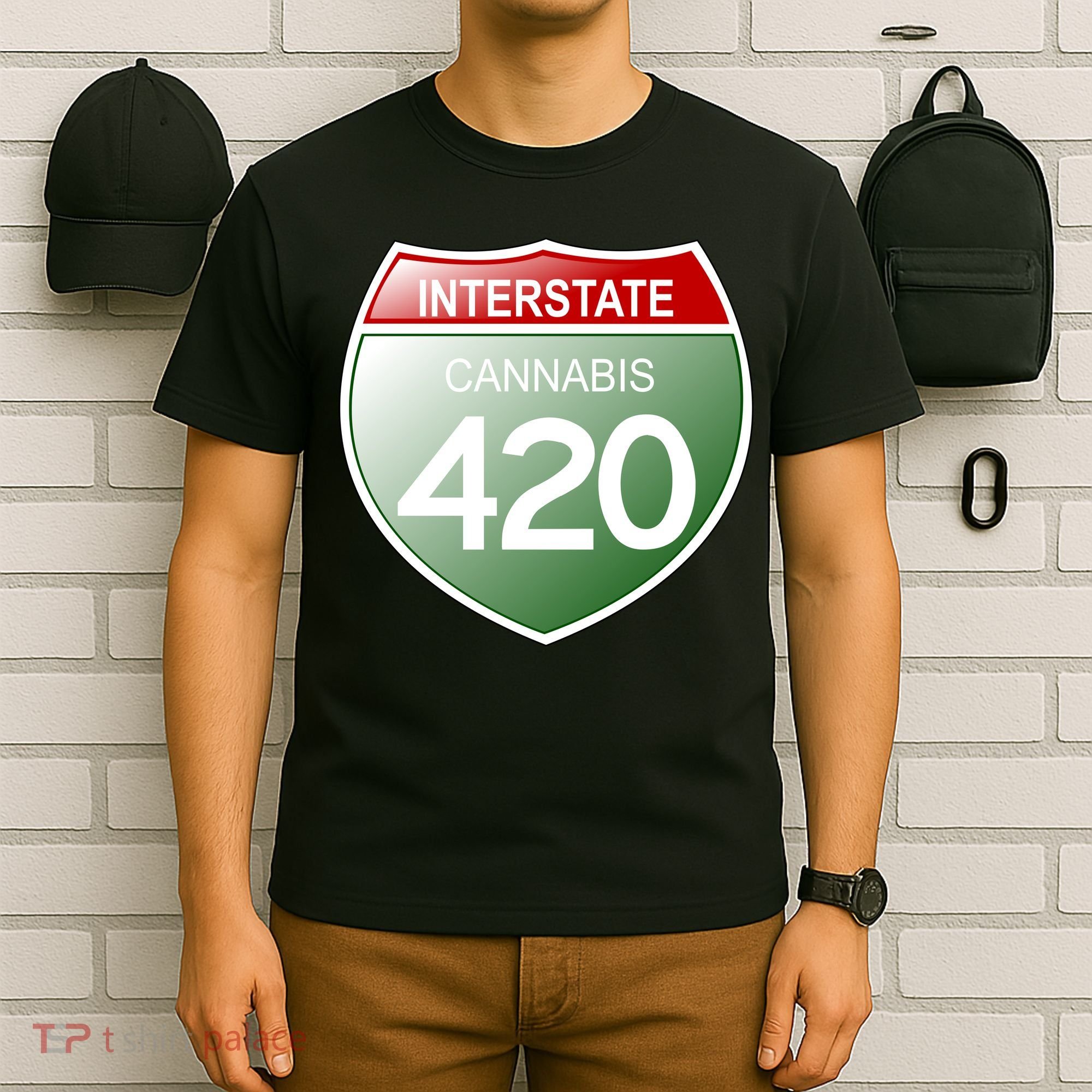 Funny Interstate 420 in the state of Cannabis Marijuana Weed T-Shirt