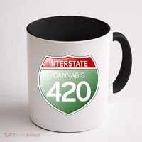Funny Interstate 420 in the state of Cannabis Marijuana Weed Coffee Mug thumb 1
