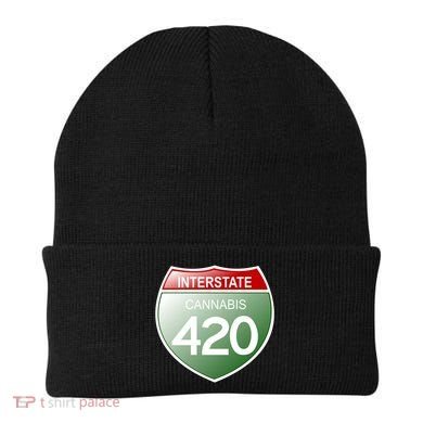 Funny Interstate 420 in the state of Cannabis Marijuana Weed Beanie