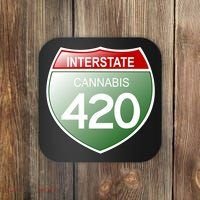 Funny Interstate 420 in the state of Cannabis Marijuana Weed Coaster thumb 0