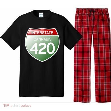 Funny Interstate 420 in the state of Cannabis Marijuana Weed Pajama Set
