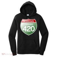 Funny Interstate 420 in the state of Cannabis Marijuana Weed Women's Hoodie thumb 0