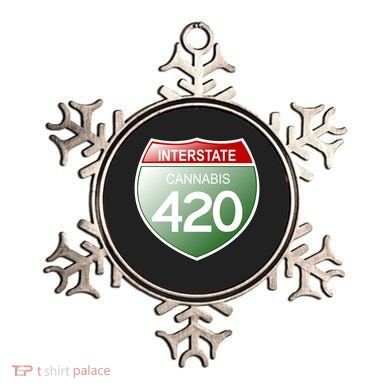 Funny Interstate 420 in the state of Cannabis Marijuana Weed Ornament