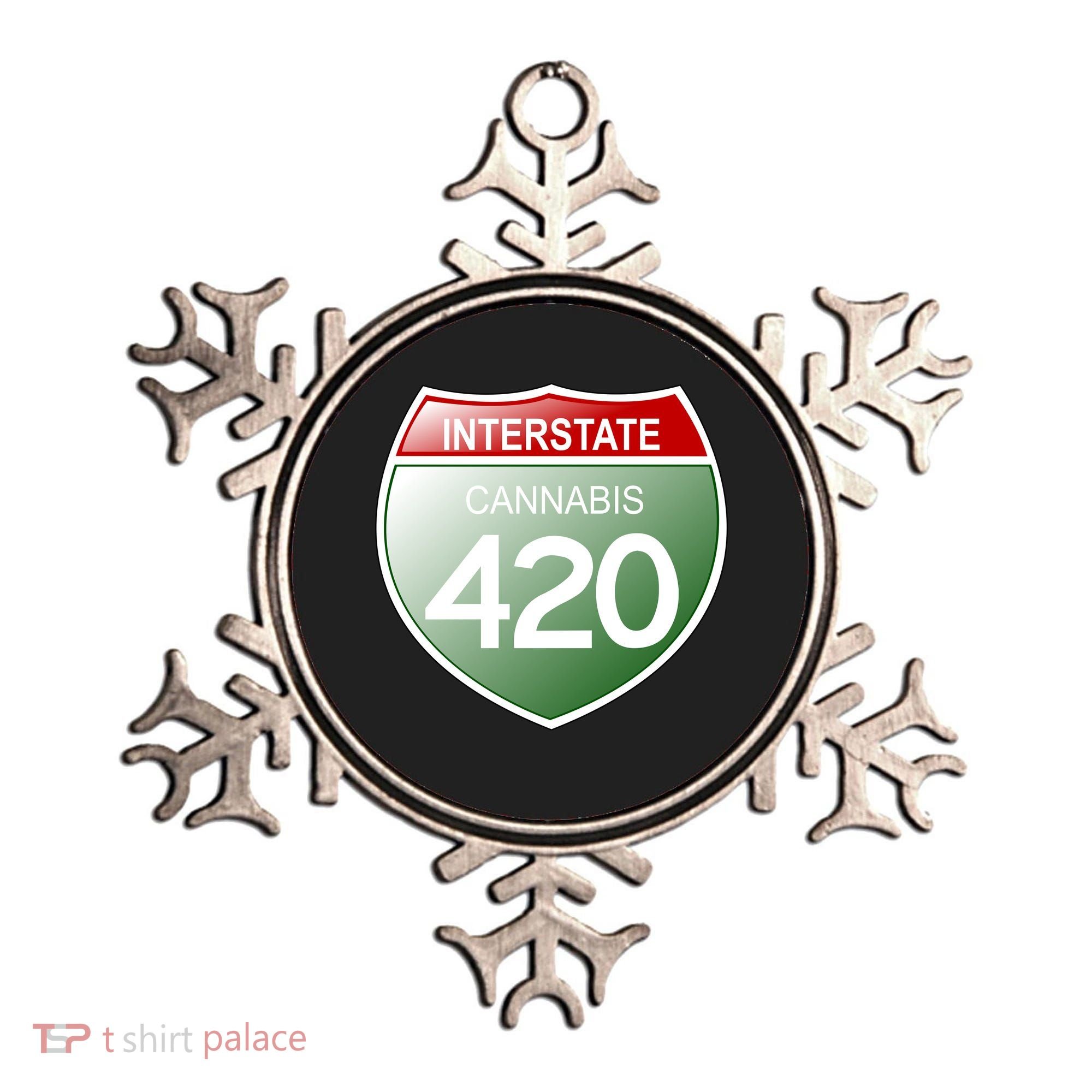 Funny Interstate 420 in the state of Cannabis Marijuana Weed Ornament