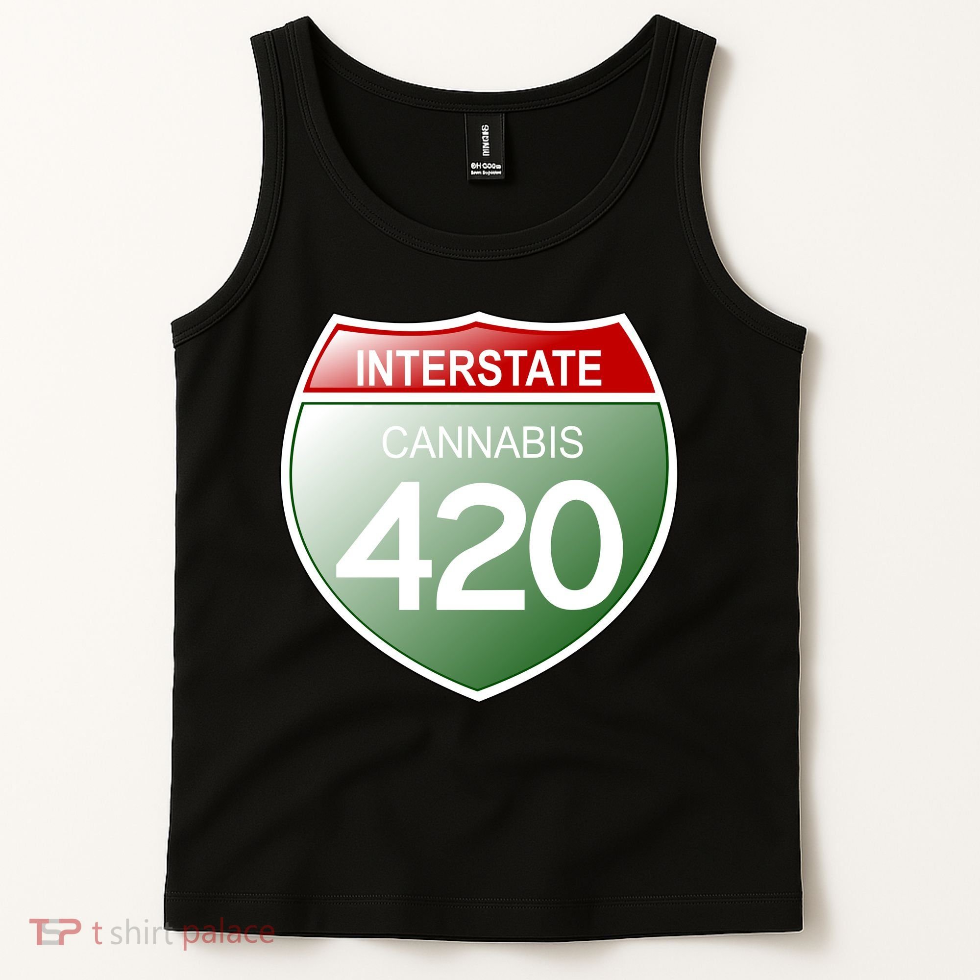 Funny Interstate 420 in the state of Cannabis Marijuana Weed Tank Top