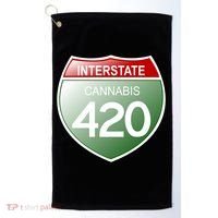 Funny Interstate 420 in the state of Cannabis Marijuana Weed Golf Towel thumb 0