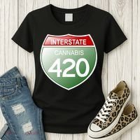 Funny Interstate 420 in the state of Cannabis Marijuana Weed Women's T-Shirt thumb 3