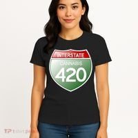 Funny Interstate 420 in the state of Cannabis Marijuana Weed Women's T-Shirt thumb 4