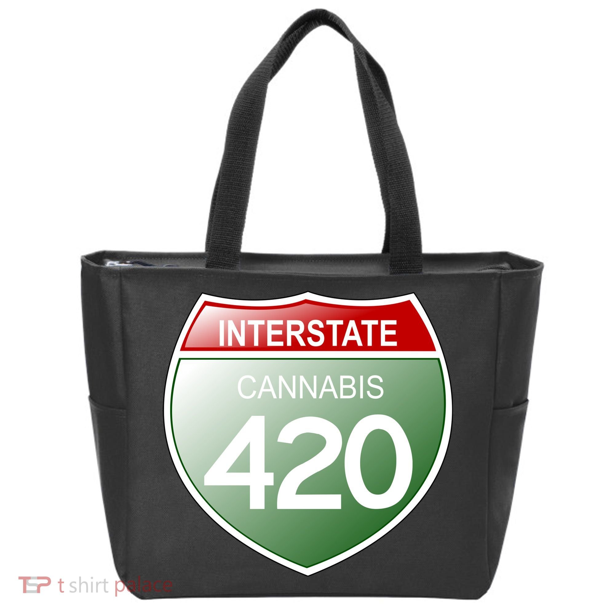 Funny Interstate 420 in the state of Cannabis Marijuana Weed Tote Bag