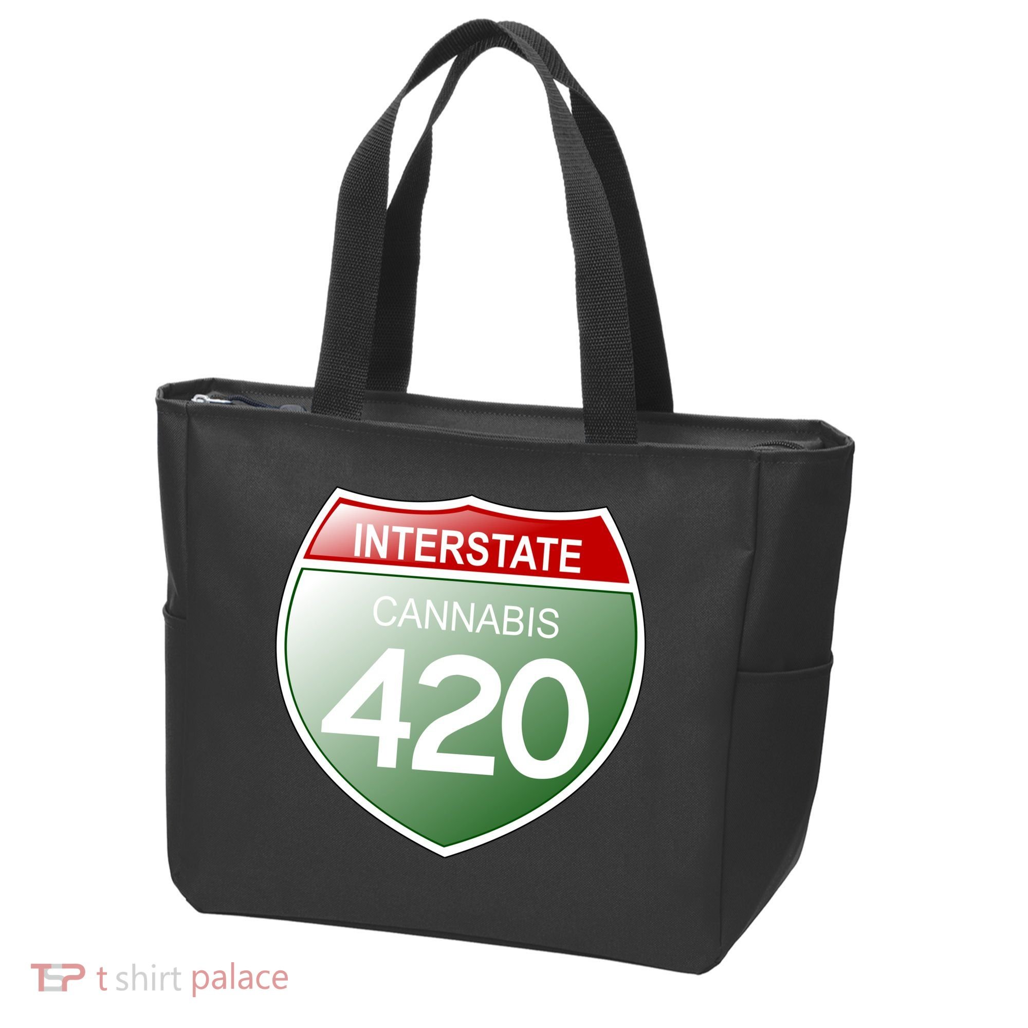 Funny Interstate 420 in the state of Cannabis Marijuana Weed Tote Bag