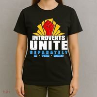 Funny Introverts Unite Separately In Your Homes T-Shirt thumb 4