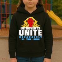 Funny Introverts Unite Separately In Your Homes Kids Hoodie thumb 3