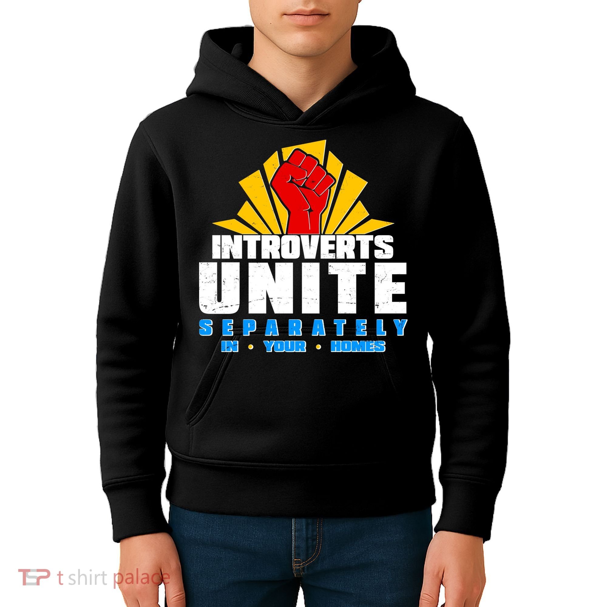 Funny Introverts Unite Separately In Your Homes Kids Hoodie