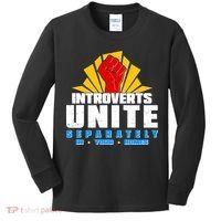 Funny Introverts Unite Separately In Your Homes Kids Long Sleeve Shirt thumb 0