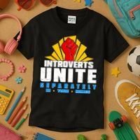 Funny Introverts Unite Separately In Your Homes Kids T-Shirt thumb 3