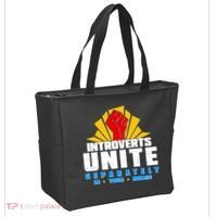 Funny Introverts Unite Separately In Your Homes Tote Bag thumb 2