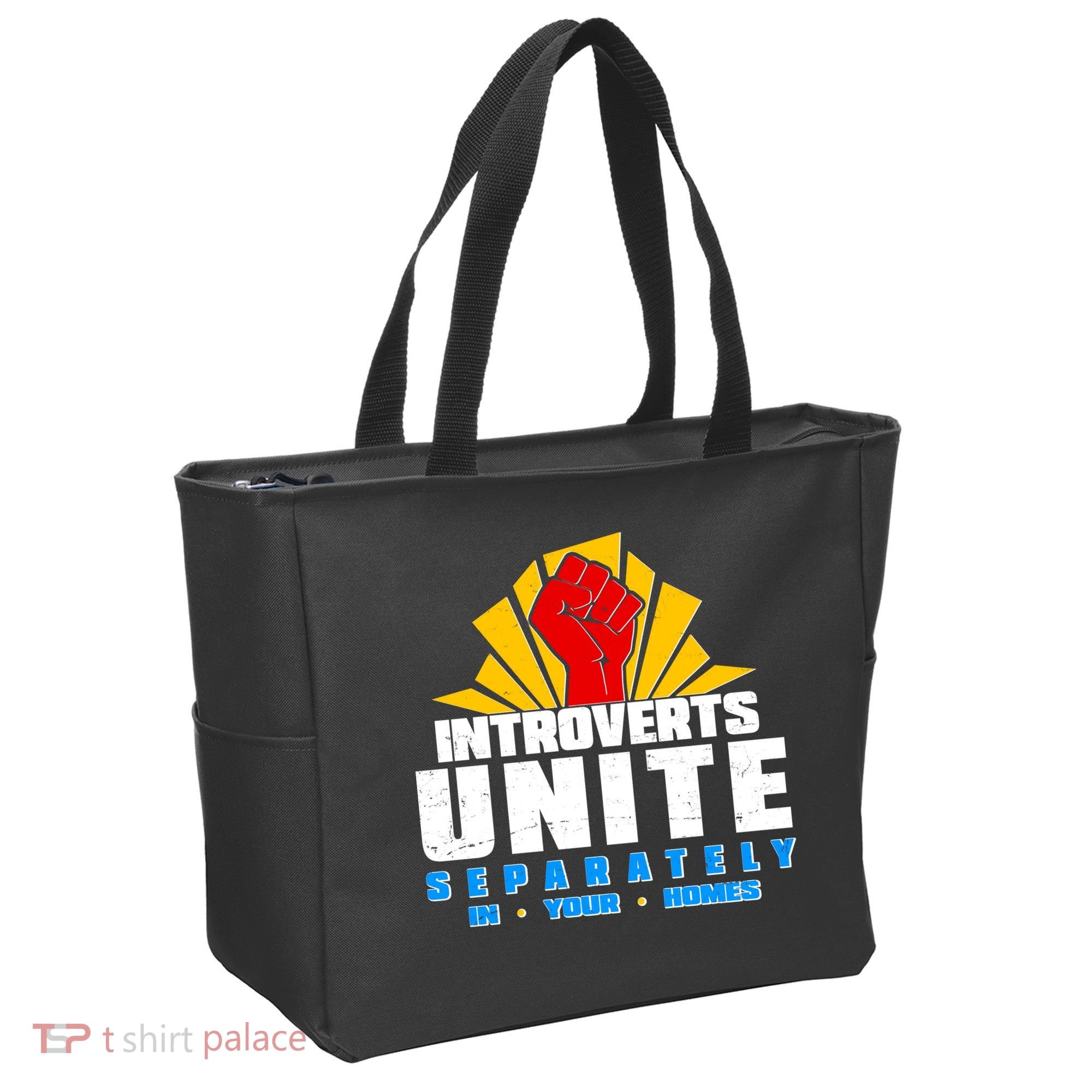 Funny Introverts Unite Separately In Your Homes Tote Bag