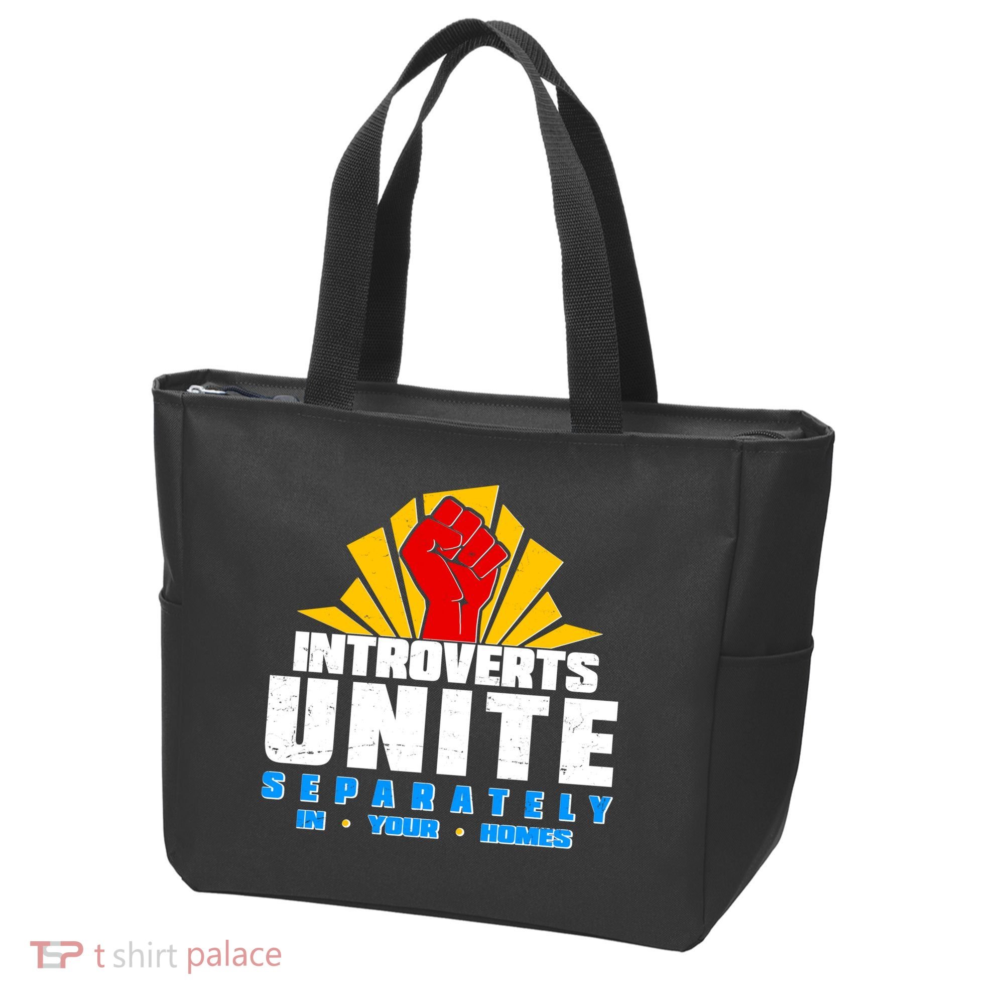 Funny Introverts Unite Separately In Your Homes Tote Bag