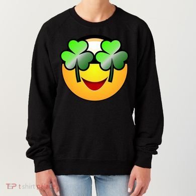 Funny Irish Clover St. Patrick's Day Emoji Women's Sweatshirt