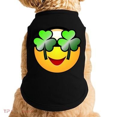 Funny Irish Clover St. Patrick's Day Emoji Doggie Tank