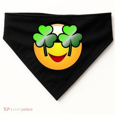 Funny Irish Clover St. Patrick's Day Emoji USA-Made Doggie Bandana