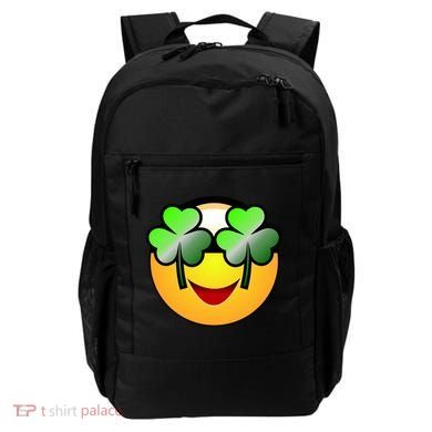 Funny Irish Clover St. Patrick's Day Emoji Backpack