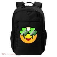 Funny Irish Clover St. Patrick's Day Emoji Backpack thumb 0