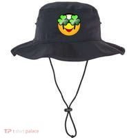 Funny Irish Clover St. Patrick's Day Emoji Bucket Hat thumb 0
