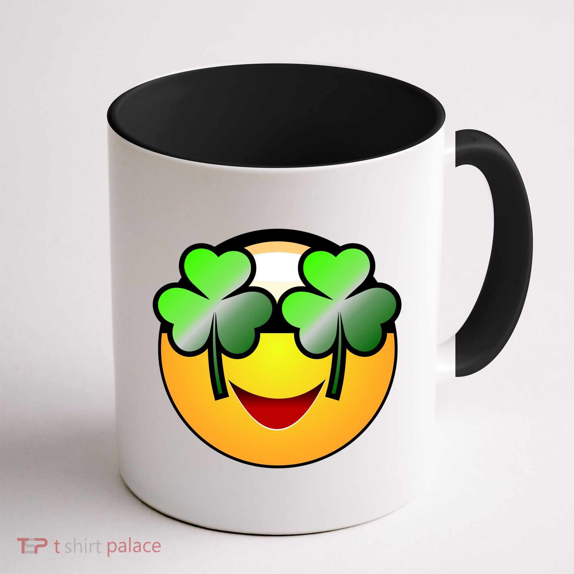 Funny Irish Clover St. Patrick's Day Emoji Coffee Mug