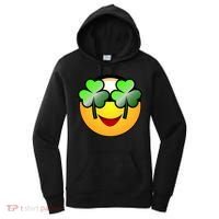 Funny Irish Clover St. Patrick's Day Emoji Women's Hoodie thumb 0