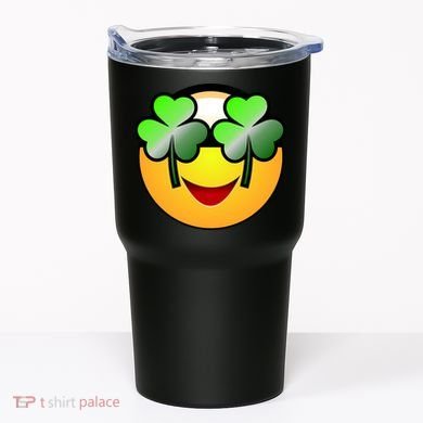 Funny Irish Clover St. Patrick's Day Emoji Tumbler