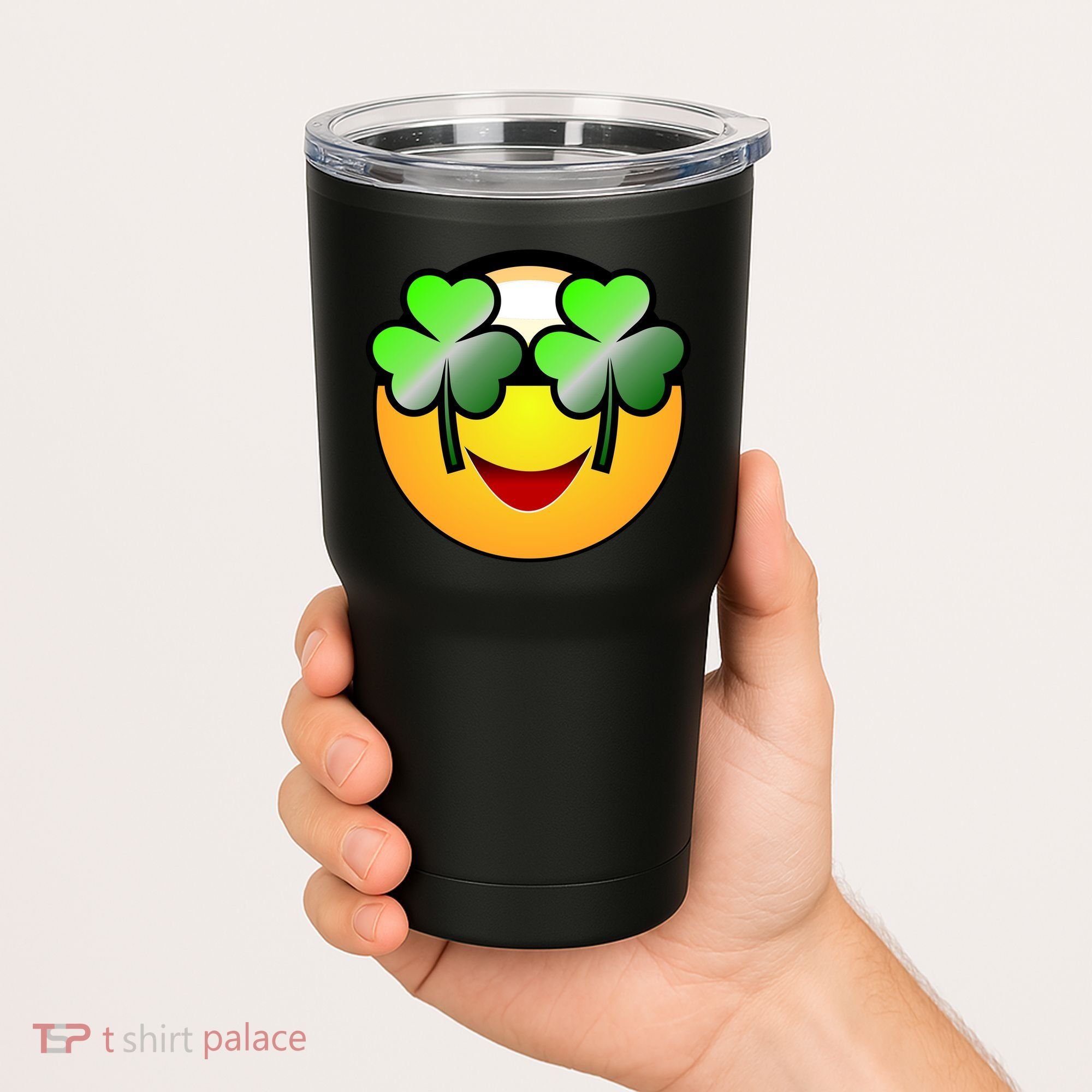 Funny Irish Clover St. Patrick's Day Emoji Tumbler