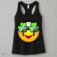 Funny Irish Clover St. Patrick's Day Emoji Women's Tank Top thumb 3