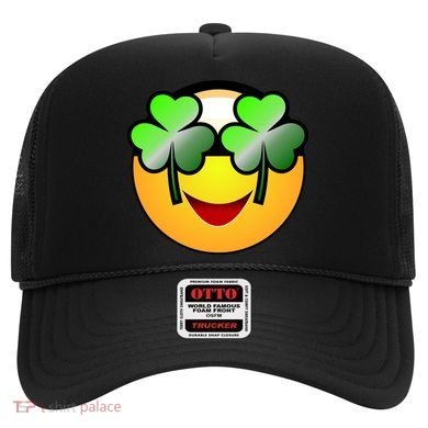 Funny Irish Clover St. Patrick's Day Emoji Hat