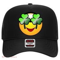 Funny Irish Clover St. Patrick's Day Emoji Hat thumb 0