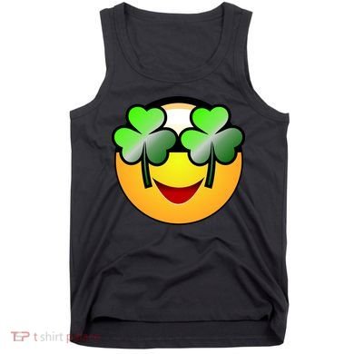 Funny Irish Clover St. Patrick's Day Emoji Tank Top